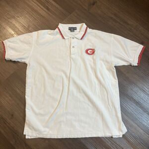 VTG Georgia Bulldogs Dolphin Cove Polo Shirt Mens Large White Red USA
